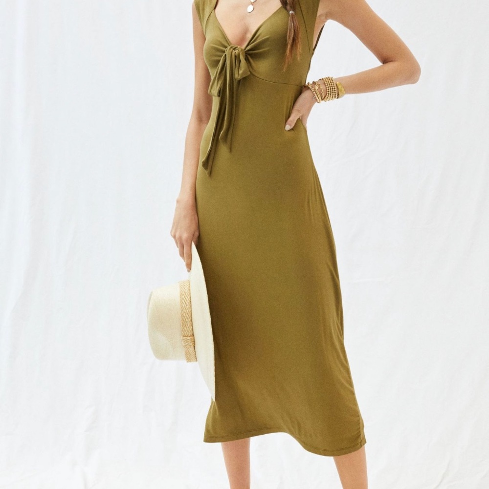 Olive Green Midi Dress